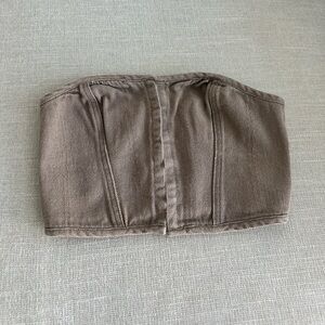 Brown Denim Crop Top